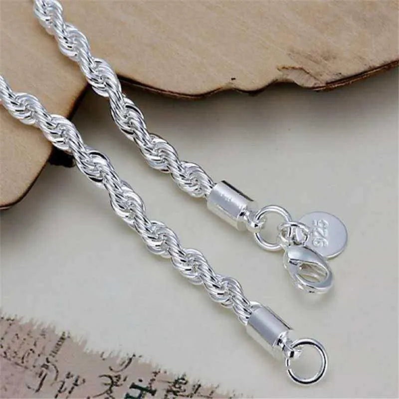 High Quality 925 Twisted Rope Necklace