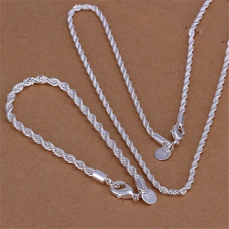 High Quality 925 Twisted Rope Necklace